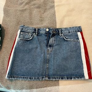 Zara Denim skirt with stripes on the side